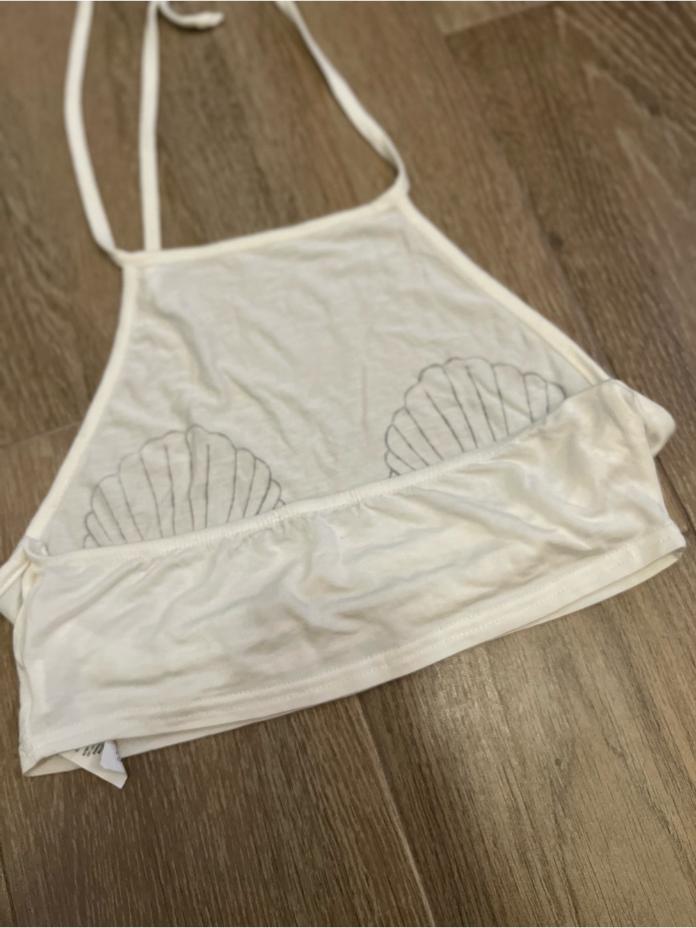 White Halter Seashell Graphic Tank Top - Picture 3 of 3